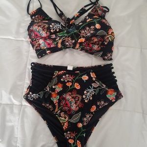 FLOWER DANCE HIGH-WAISTED BIKINI